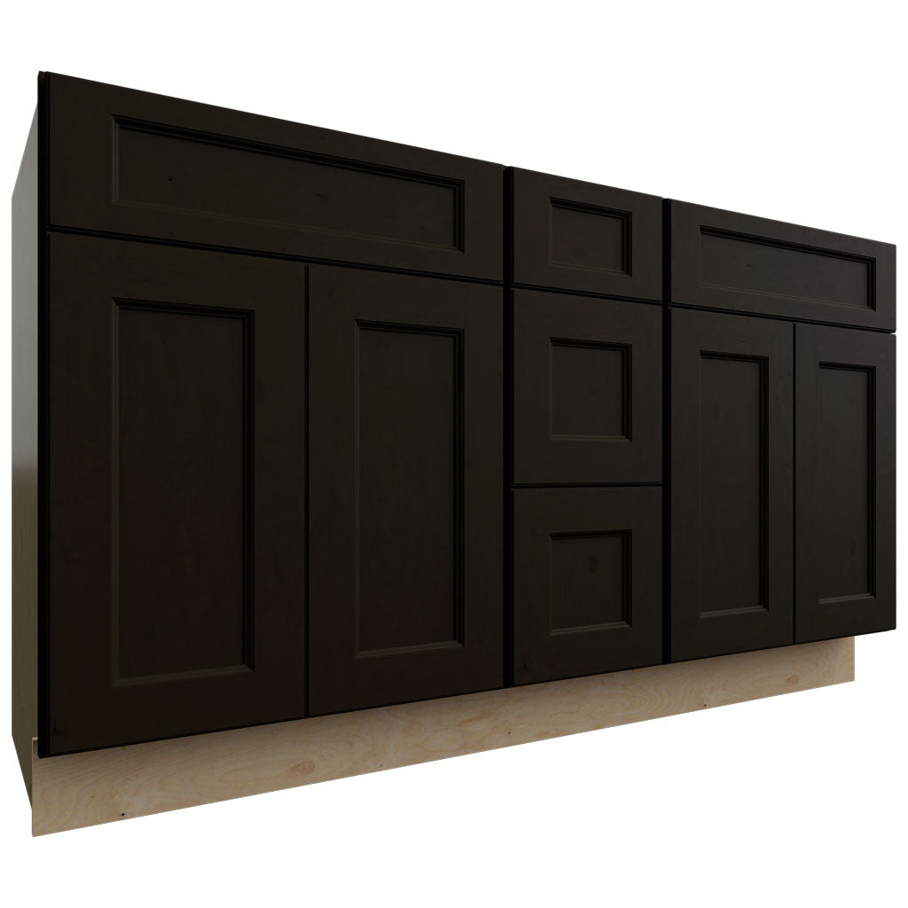 VSD60DOUBLE - Vanity - Combo Cabinet - 60 W X 34-1 2 H X 21 D - Fusion Kona