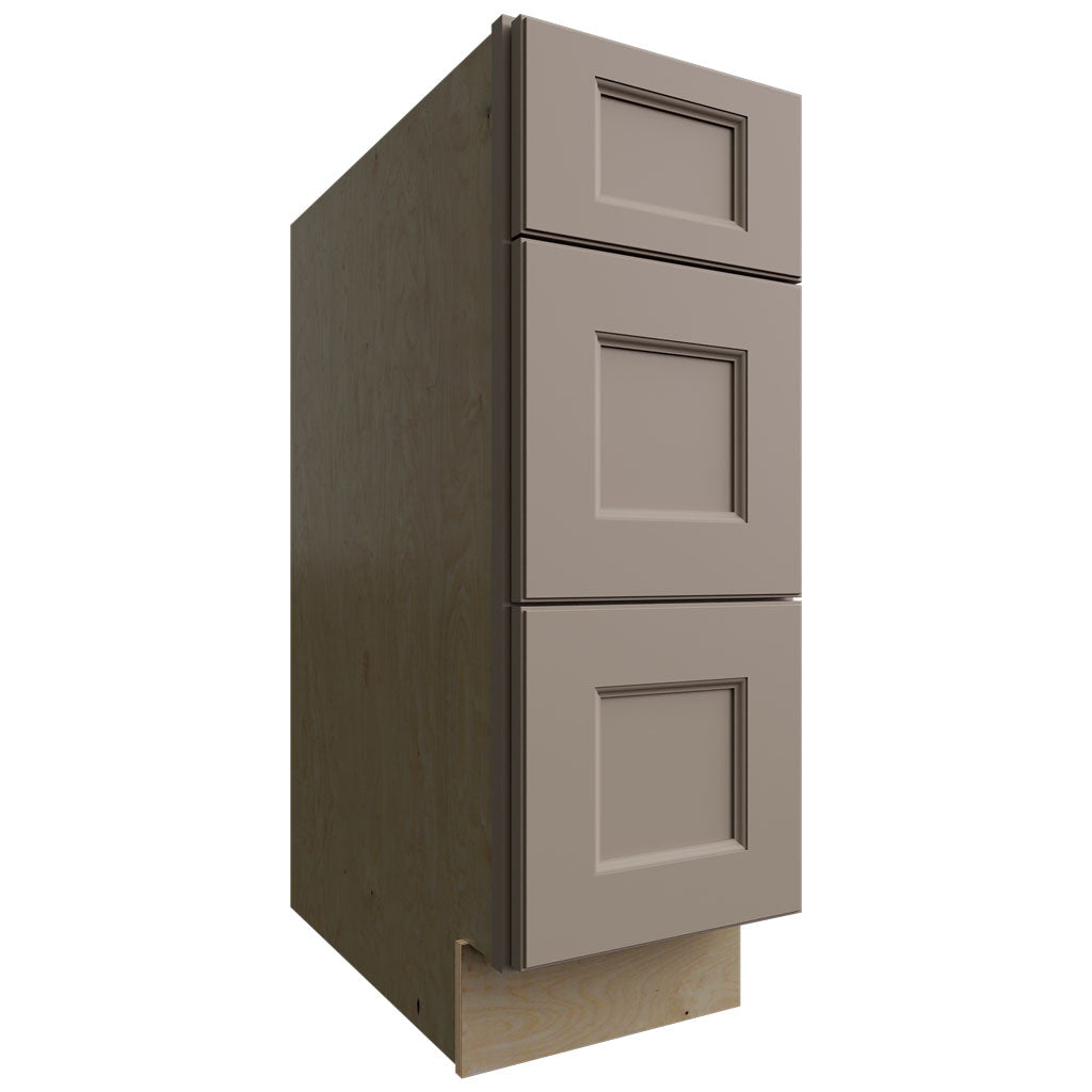 DB12 - Base - 3 Drawers Cabinet - 12 W X 34-1 2 H X 24 D - Fusion Oyster