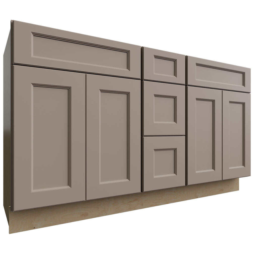 VSD60DOUBLE - Vanity - Combo Cabinet - 60 W X 34-1 2 H X 21 D - Fusion Oyster