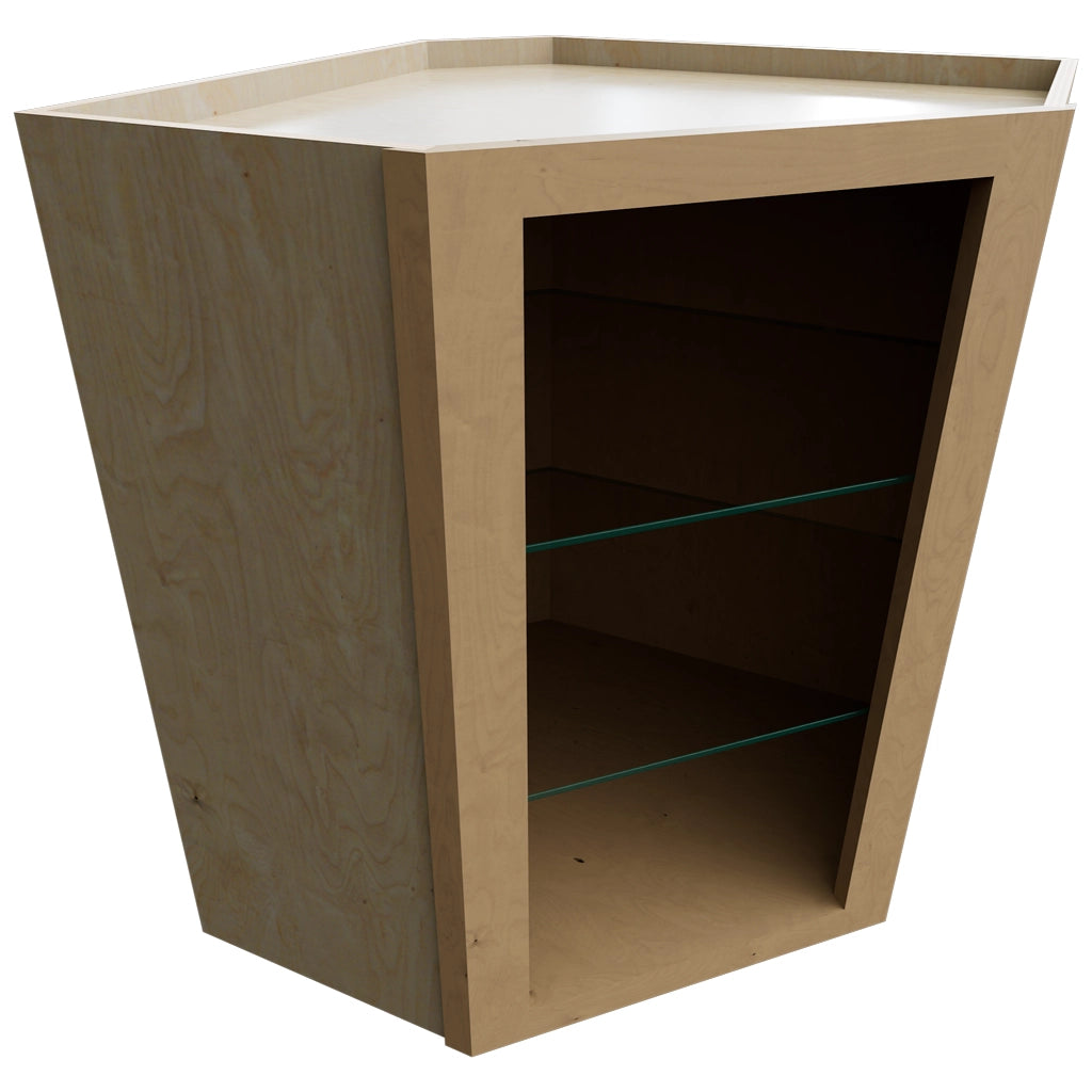 NDWDC2430 (Armario de esquina de pared | Gabinete diagonal sin puerta - 61 cm de ancho x 76 cm de alto x 61 cm de profundidad) | Madera