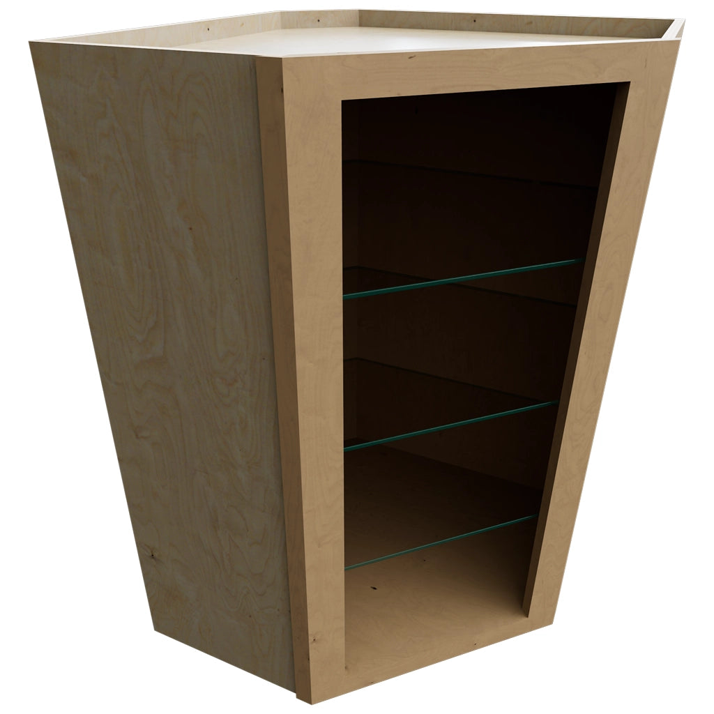 NDWDC2436 (Armario de esquina de pared | Gabinete diagonal sin puerta - 61 cm de ancho x 91 cm de alto x 61 cm de profundidad) | Madera