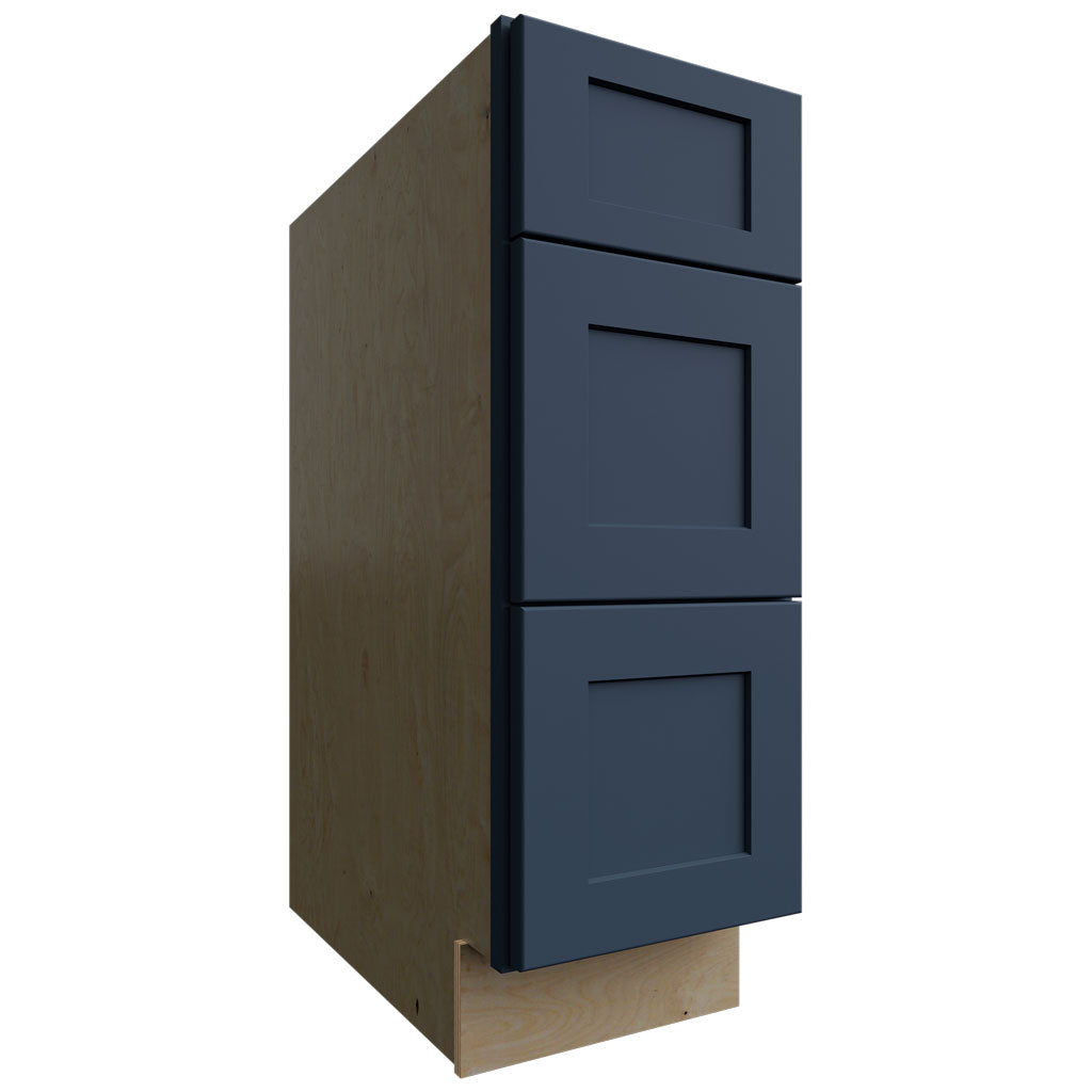 DB12 - Base - 3 Drawers Cabinet - 12 W X 34-1 2 H X 24 D - Galaxy Indigo