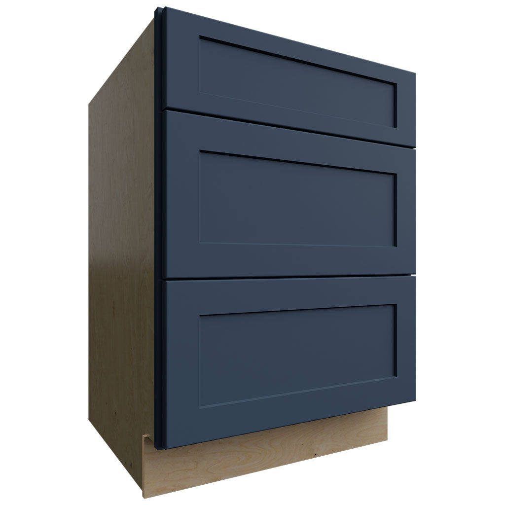 DB24 - Base - 3 Drawers Cabinet - 24 W X 34-1 2 H X 24 D - Galaxy Indigo