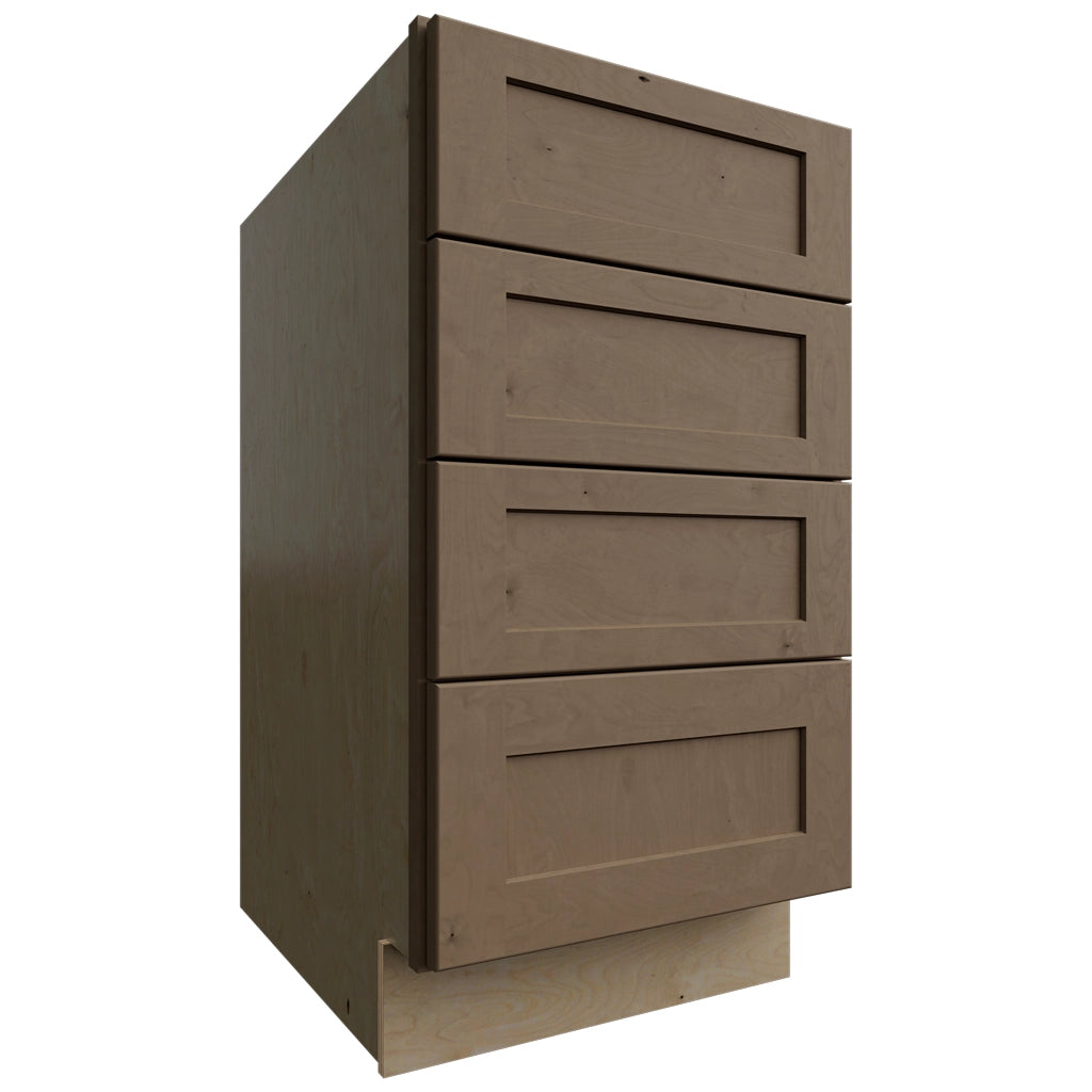 DB18-4 ( Base | 4 Drawers Cabinet - 18"W X 34-1/2"H X 24"D ) | Galaxy Mocha