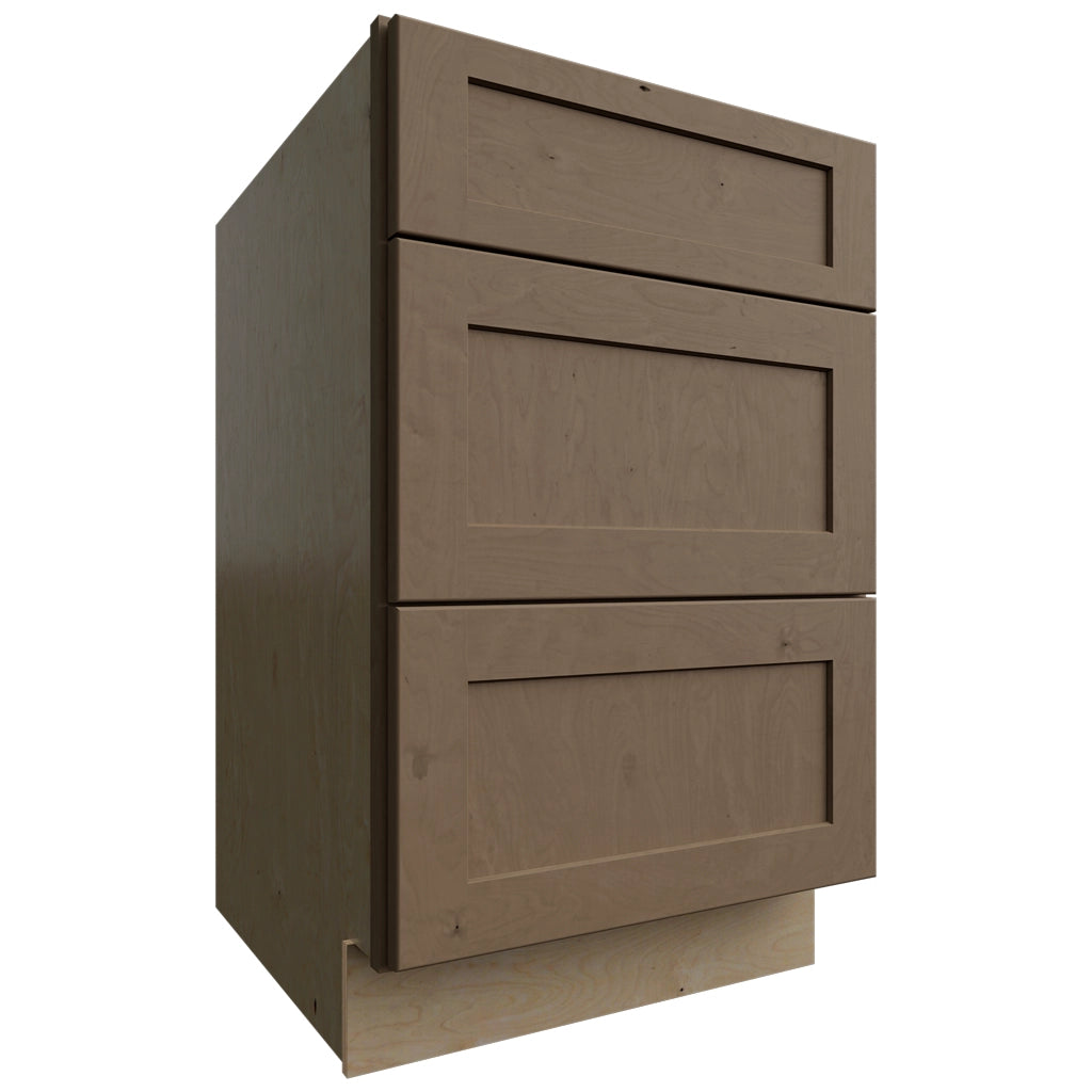 DB21 ( Base | 3 Drawers Cabinet - 21"W X 34-1/2"H X 24"D ) | Galaxy Mocha