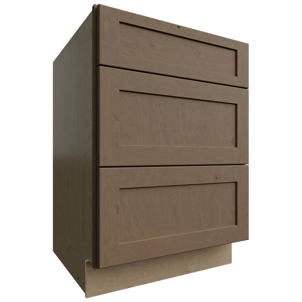 DB24 ( Base | 3 Drawers Cabinet - 24"W X 34-1/2"H X 24"D ) | Galaxy Mocha