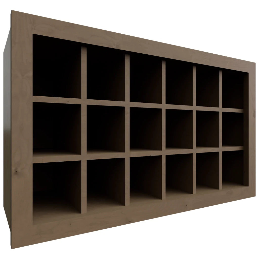 WR3018 - Wall - Wine Rack - 30 W X 18 H X 12 D - Mocha