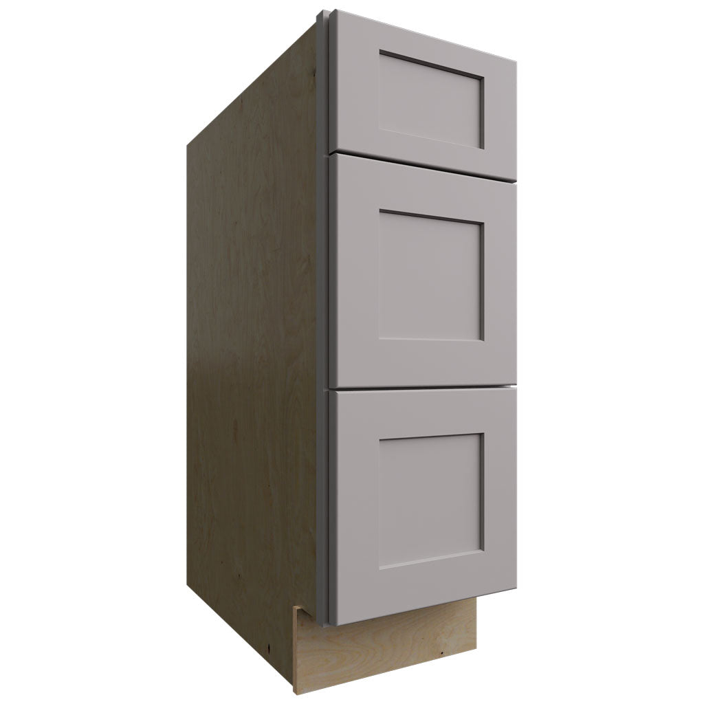 DB12 - Base - 3 Drawers Cabinet - 12 W X 34-1 2 H X 24 D - Galaxy Nickel