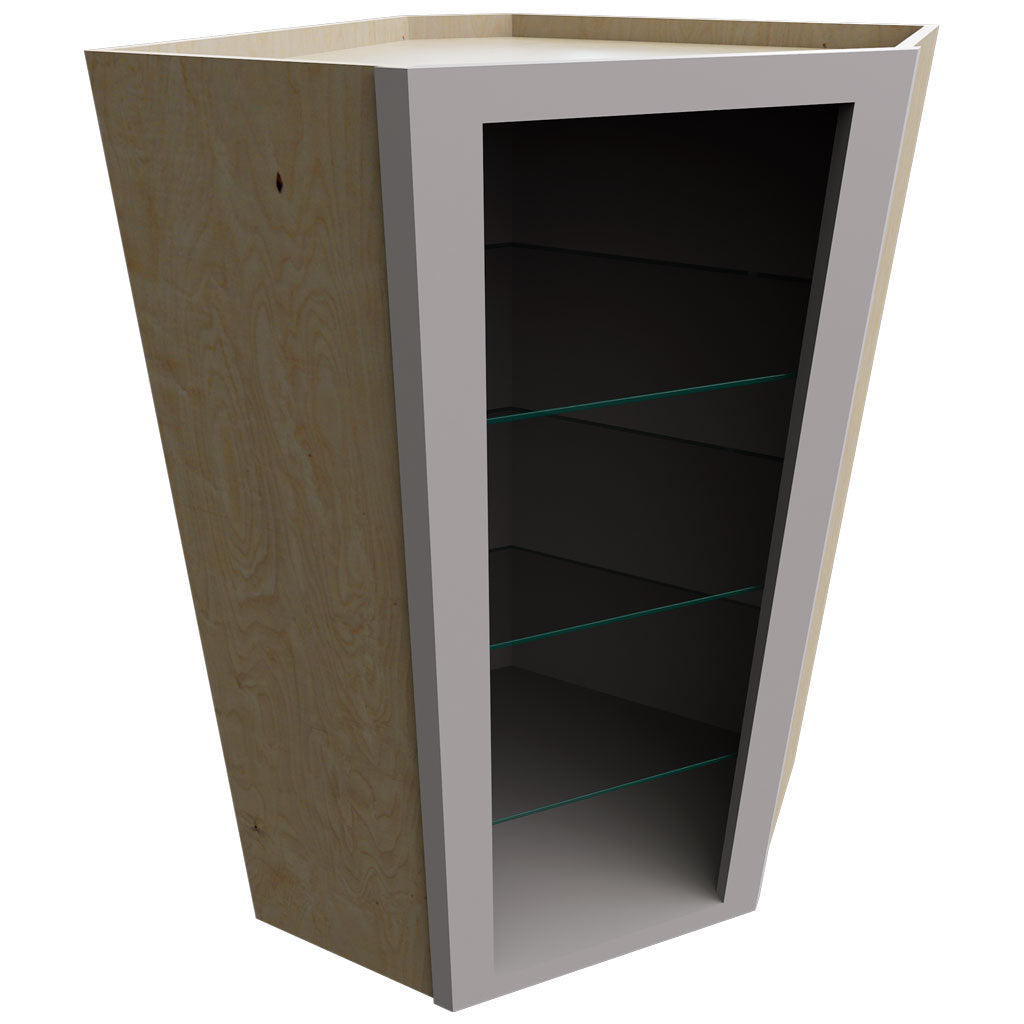 NDWDC2442 - Wall Corner - Diagonal No Door Cabinet - 24 W X 42 H X 24 D - Nickel