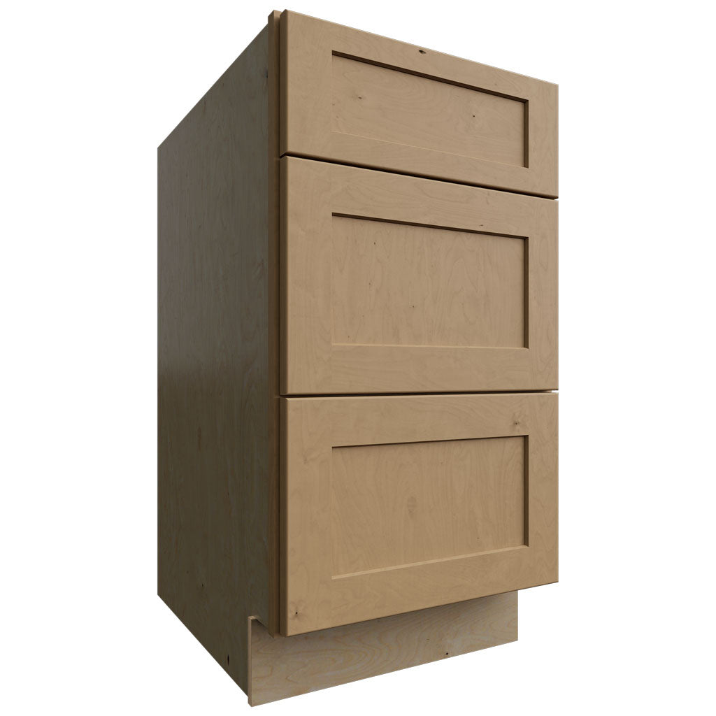 DB18 - Base - 3 Drawers Cabinet - 18 W X 34-1 2 H X 24 D - Galaxy Timber