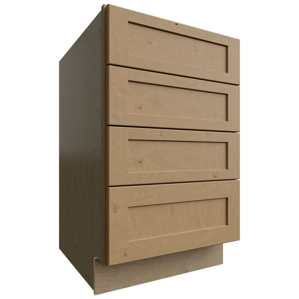 DB21-4 - Base - 4 Drawers Cabinet - 21 W X 34-1 2 H X 24 D - Galaxy Timber
