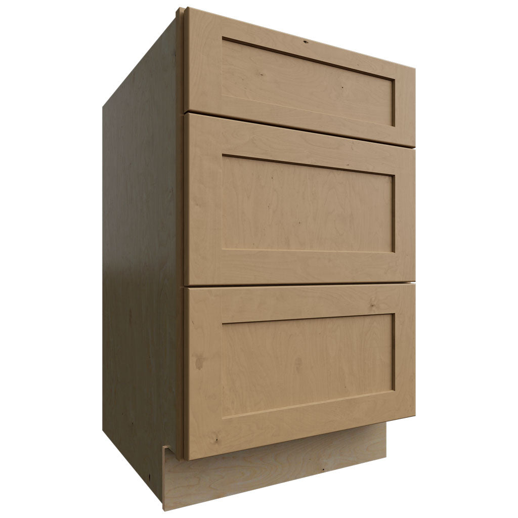 DB21 - Base - 3 Drawers Cabinet - 21 W X 34-1 2 H X 24 D - Galaxy Timber