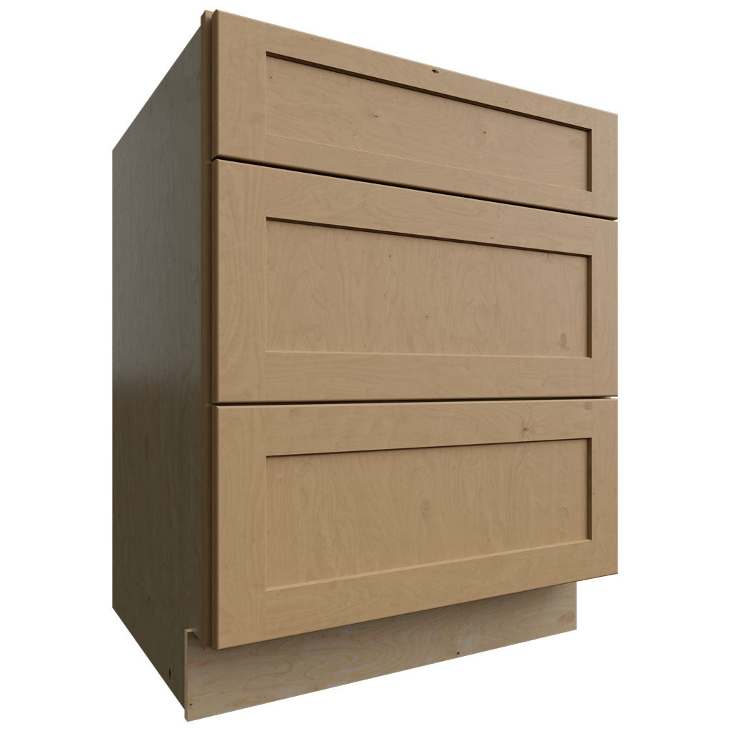 DB27 - Base - 3 Drawers Cabinet - 27 W X 34-1 2 H X 24 D - Galaxy Timber