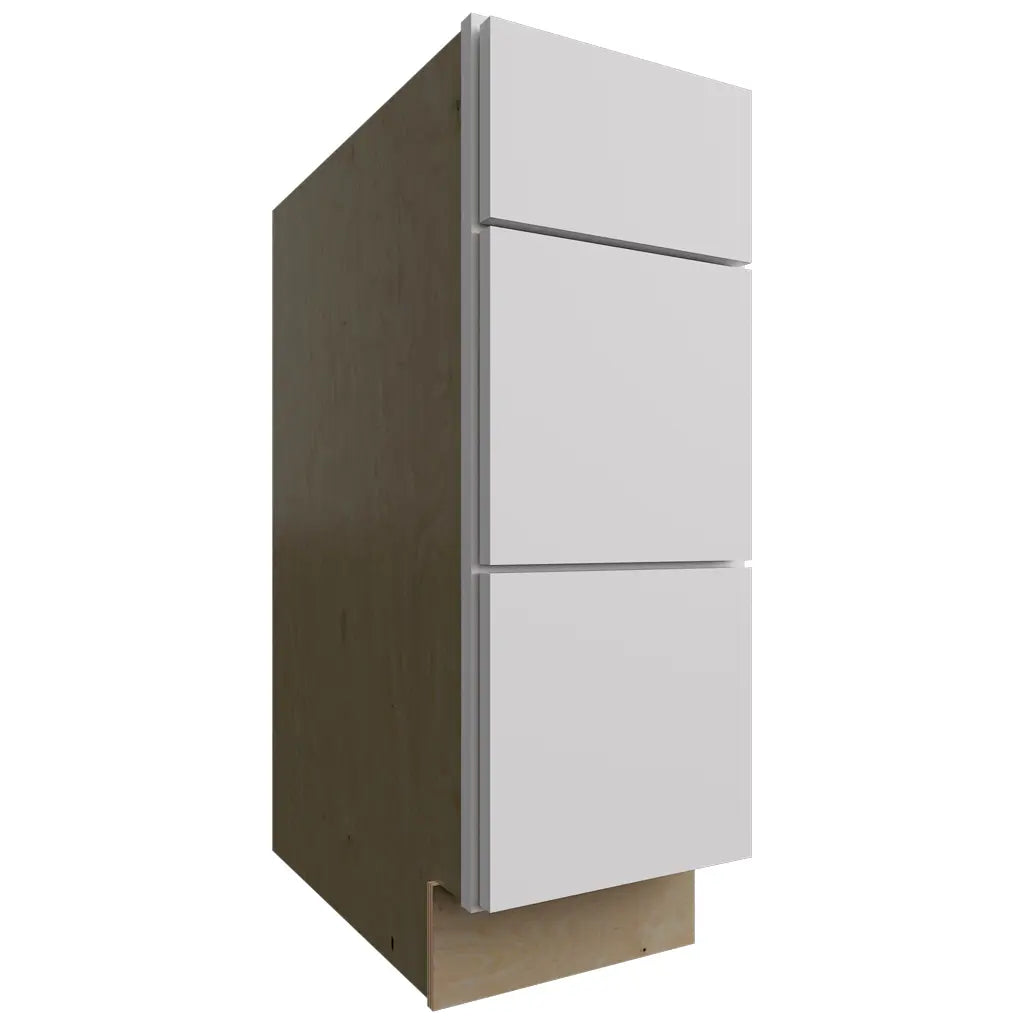 DB12 - Base - 3 Drawers Cabinet - 12 W X 34-1 2 H X 24 D - Luxe Frost