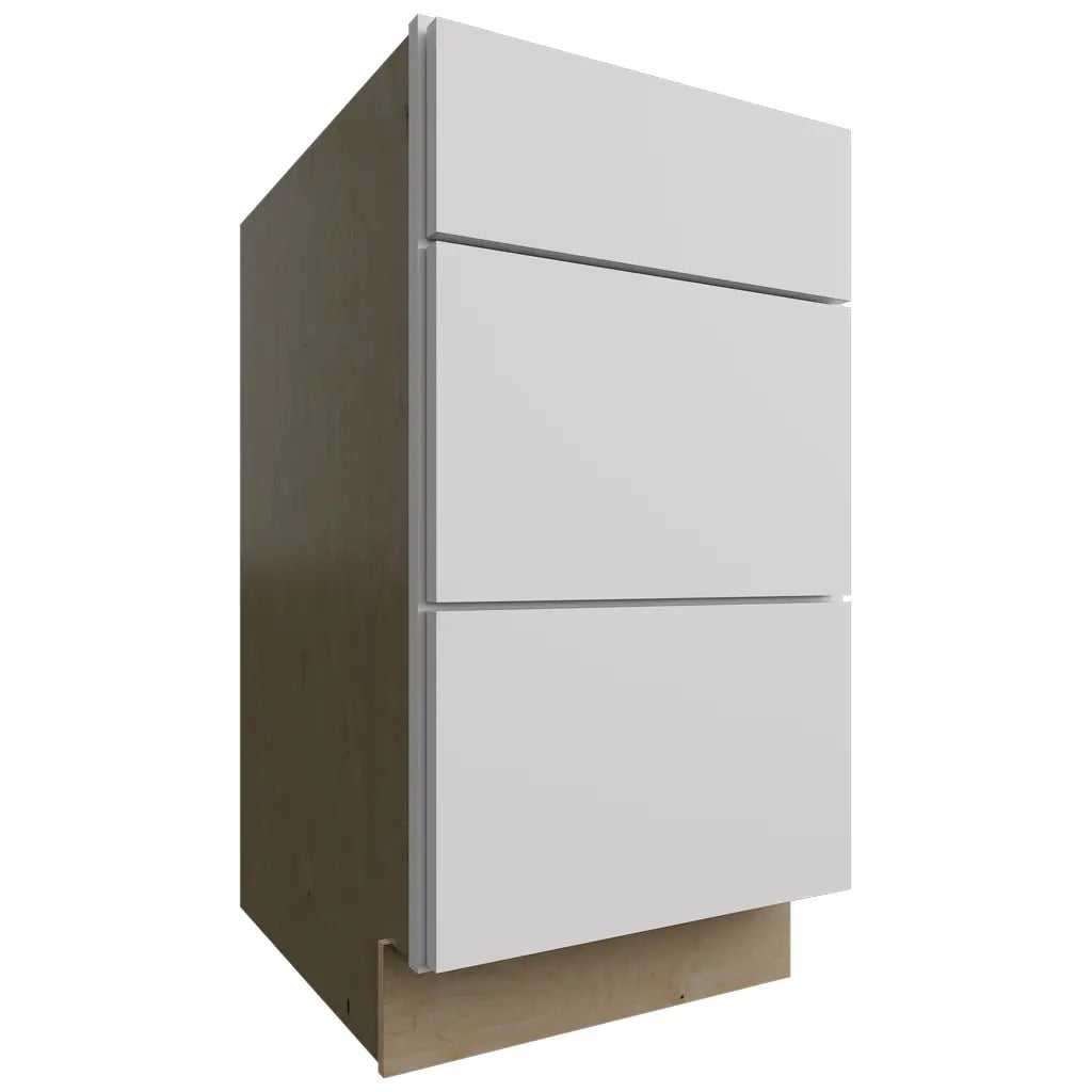 DB18 - Base - 3 Drawers Cabinet - 18 W X 34-1 2 H X 24 D - Luxe Frost