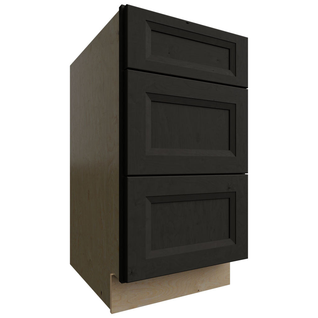 DB18 - Base - 3 Drawers Cabinet - 18 W X 34-1 2 H X 24 D - Onyx Cobblestone