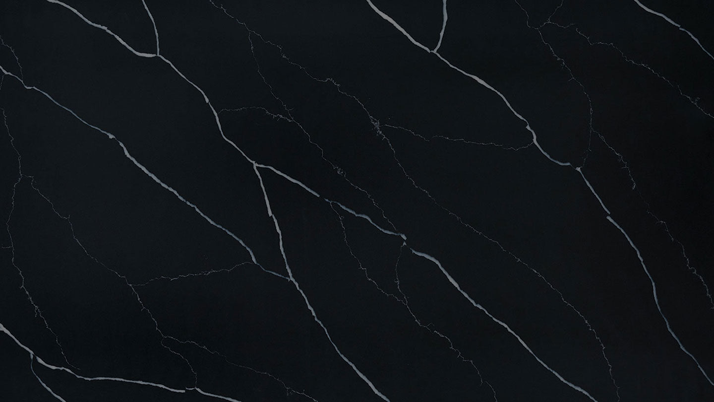 Marquina Midnight (Cuarzo | Pulido - Por pie cuadrado) | Hecho en India