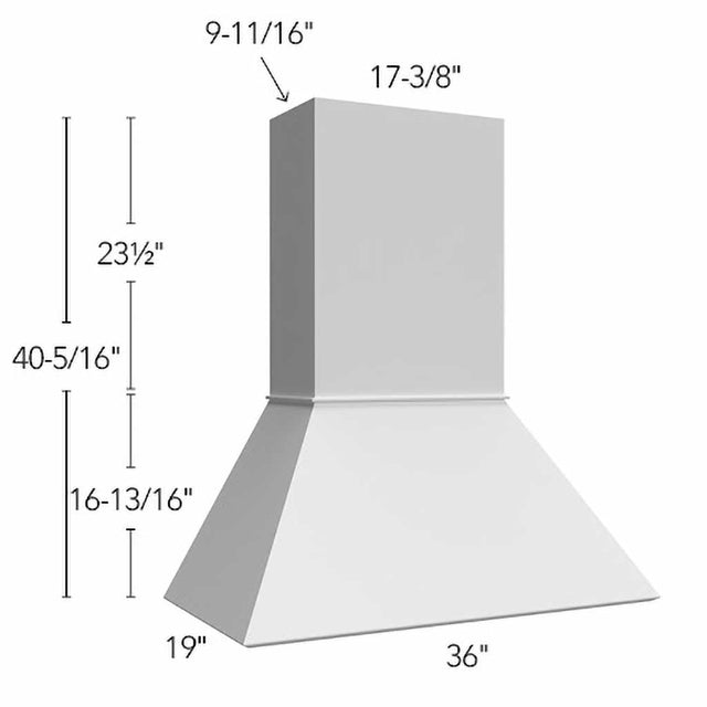 RHE36 ( Wall | Hood Euro - 36"W X 40-5/16"H X 19"D ) | Canyon Oak