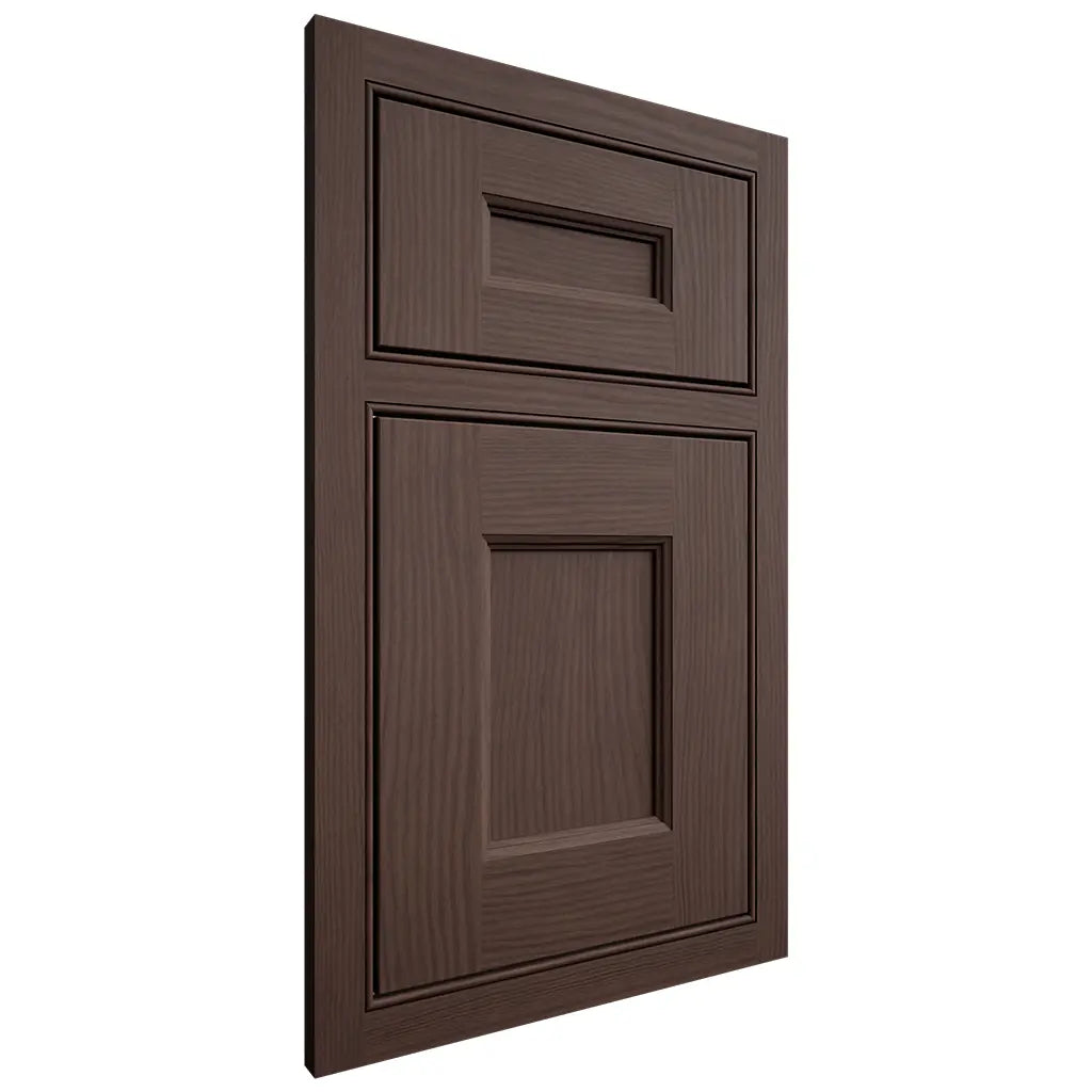 Shiloh Cabinetry Beaded Inset Aspen White Oak Plain Cut Dusk Door