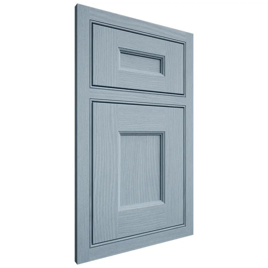 Shiloh Cabinetry Beaded Inset Aspen White Oak Plain Cut Sky Door