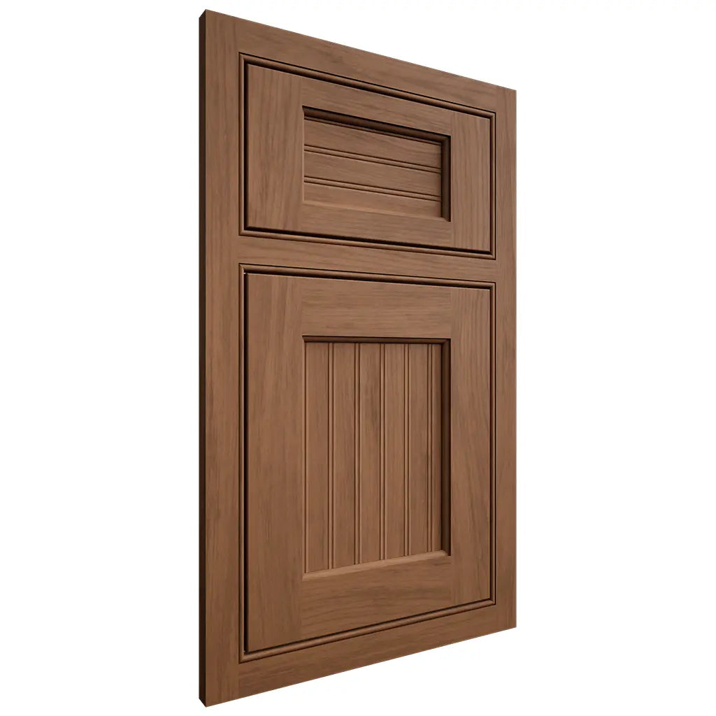 Shiloh Cabinetry Beaded Inset Beaded Century Alder Plain Cut Walnut Door
