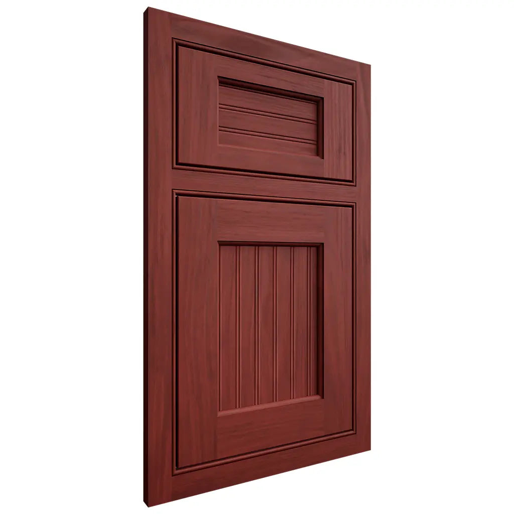 Shiloh Cabinetry Beaded Inset Beaded Century Cherry Plain Cut Red Door