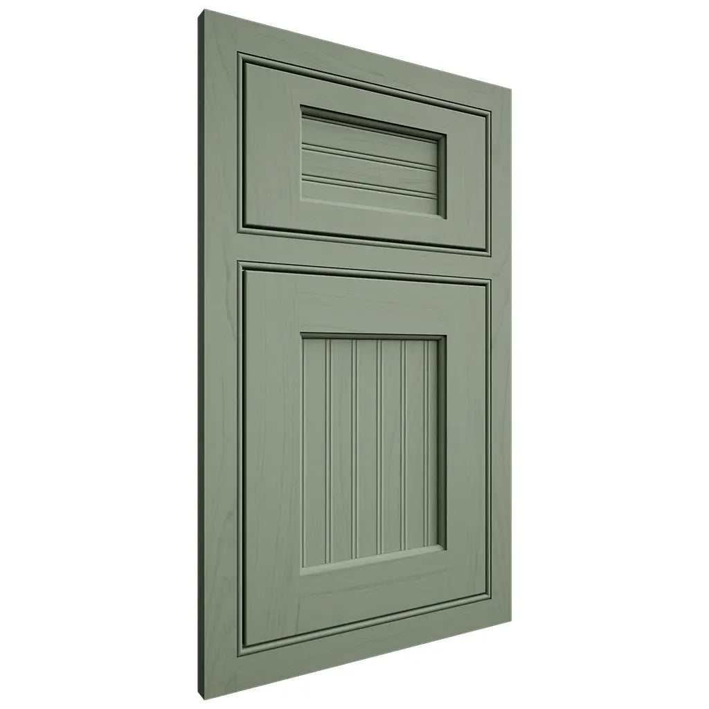 Shiloh Cabinetry Beaded Inset Beaded Century Poplar Plain Cut Moss Door