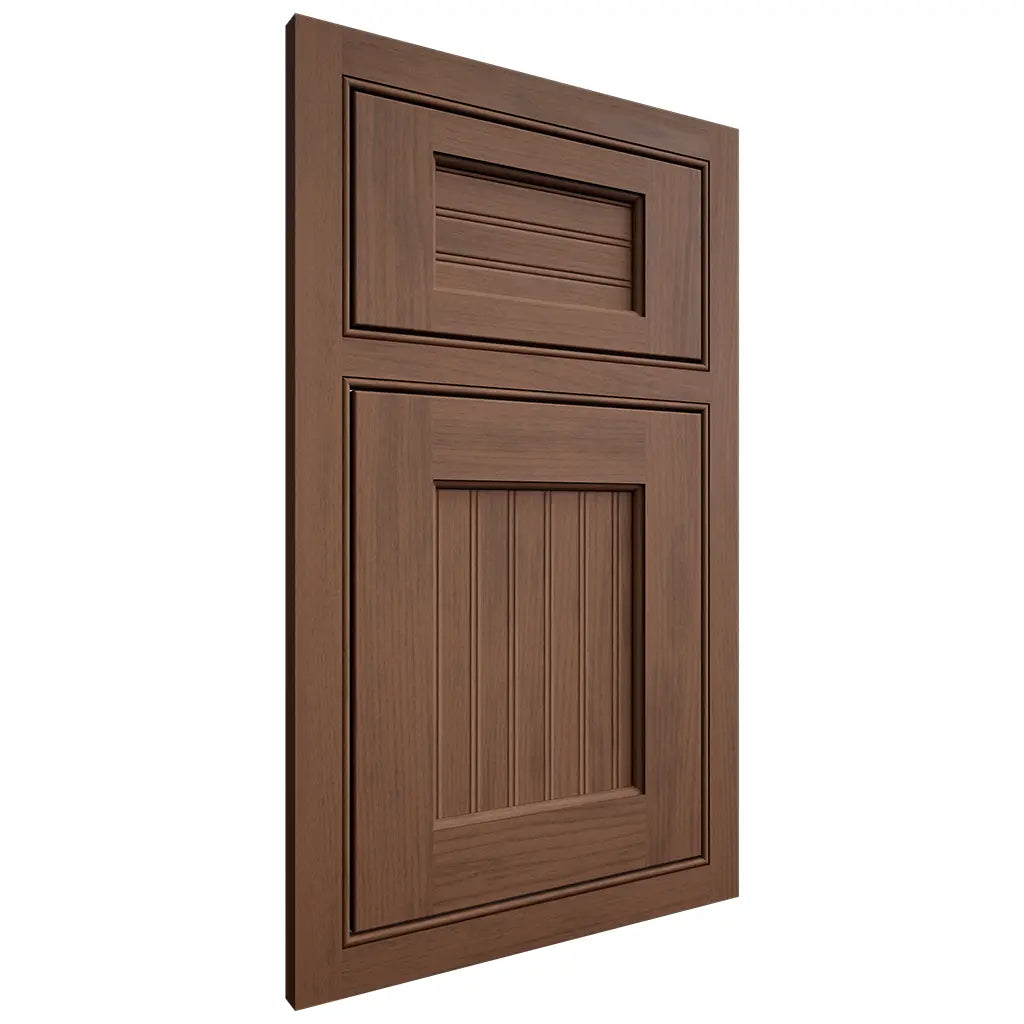 Shiloh Cabinetry Beaded Inset Beaded Century Walnut Plain Cut Natural Door