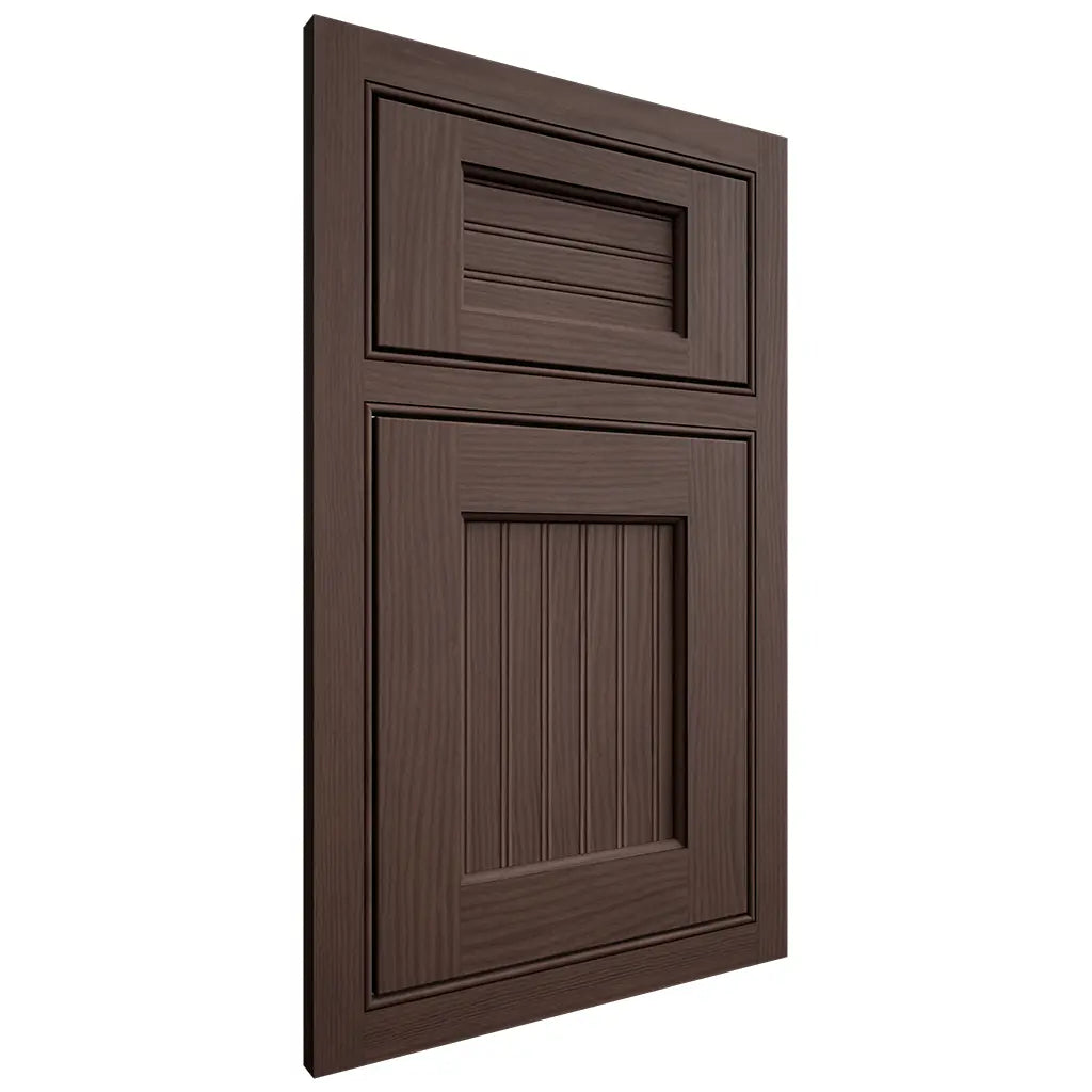 Shiloh Cabinetry Beaded Inset Beaded Century White Oak Plain Cut Dusk Door