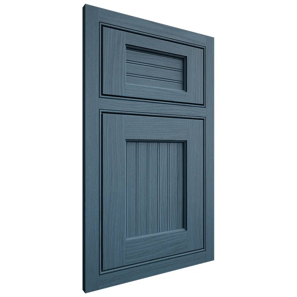 Shiloh Cabinetry Beaded Inset Beaded Century White Oak Plain Cut Hudson Door