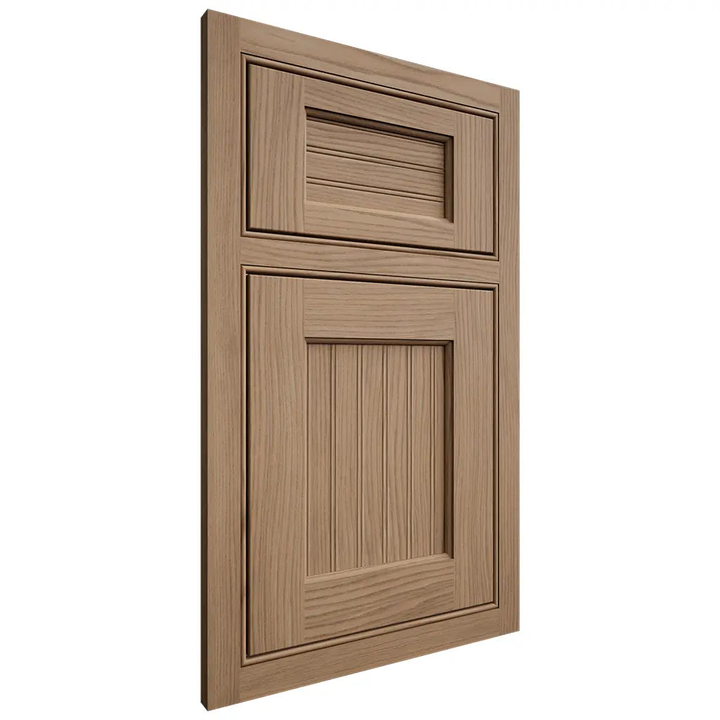Shiloh Cabinetry Beaded Inset Beaded Century White Oak Plain Cut Natural Door