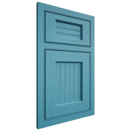 Shiloh Cabinetry Beaded Inset Beaded Century White Oak Quarter Sawn Aqua Door