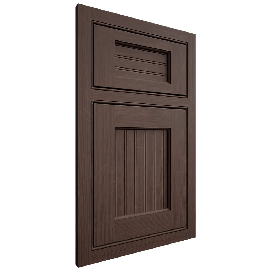Shiloh Cabinetry Beaded Inset Beaded Century White Oak Quarter Sawn Dusk Door