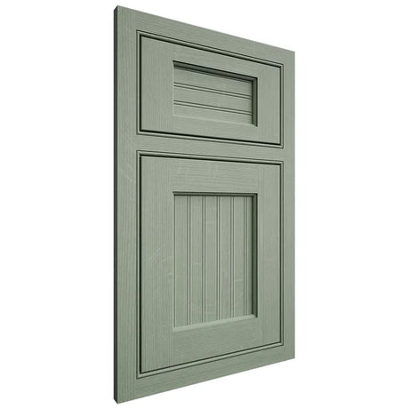 Shiloh Cabinetry Beaded Inset Beaded Century White Oak Quarter Sawn Moss Door