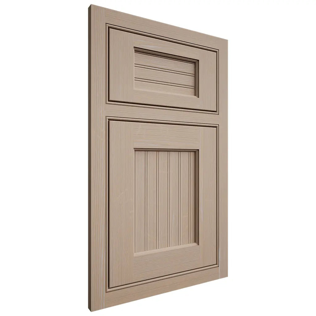 Shiloh Cabinetry Beaded Inset Beaded Century White Oak Quarter Sawn Straw Door