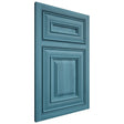 Shiloh Cabinetry Beaded Inset Bradford Hickory Plain Cut Aqua Door