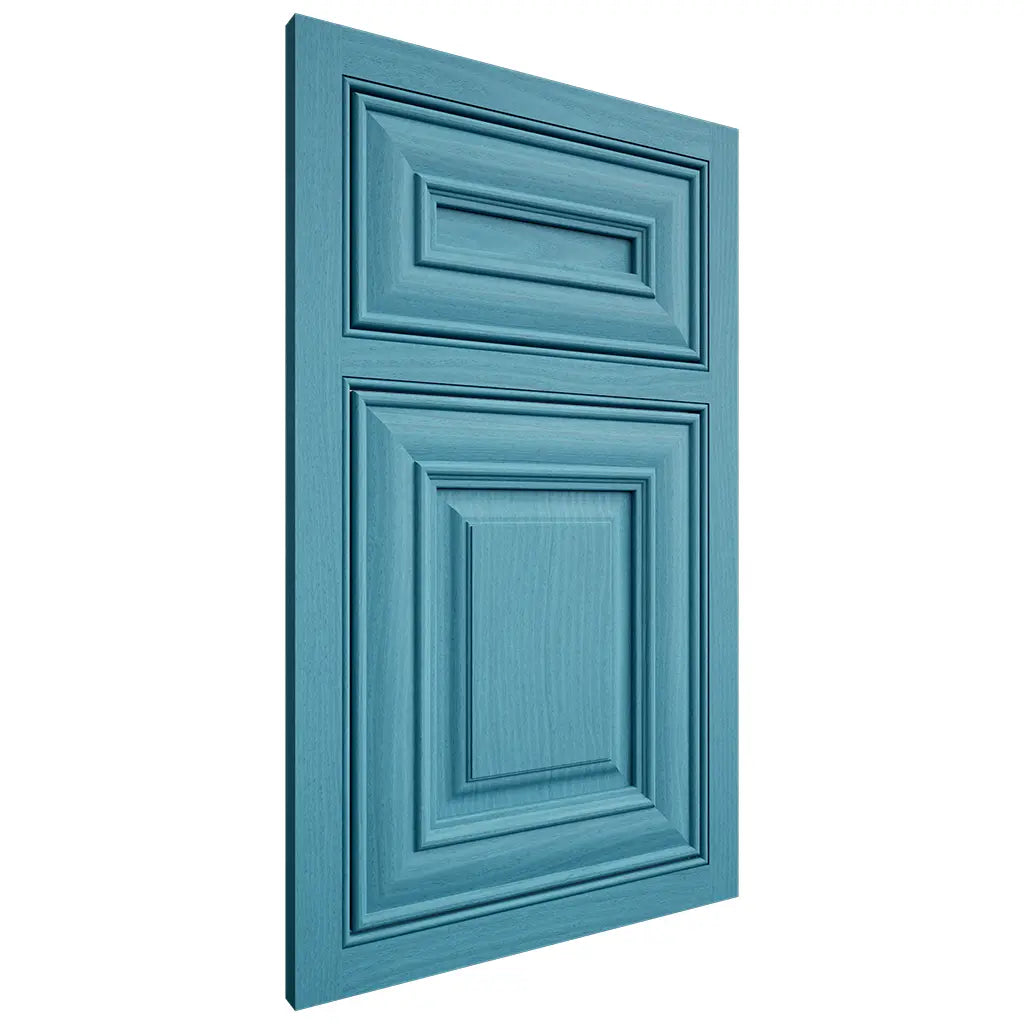Shiloh Cabinetry Beaded Inset Bradford White Oak Plain Cut Aqua Door
