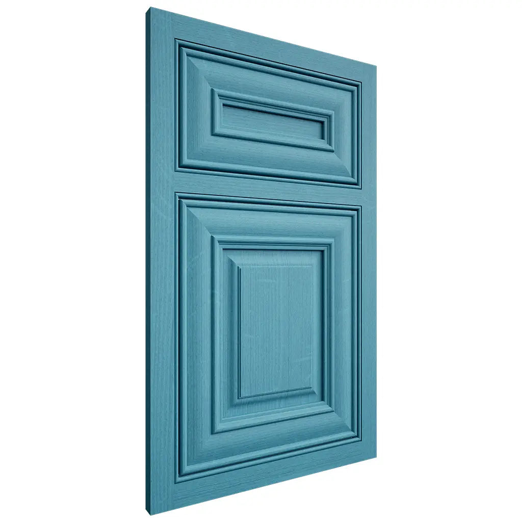 Shiloh Cabinetry Beaded Inset Bradford White Oak Quarter Sawn Aqua Door
