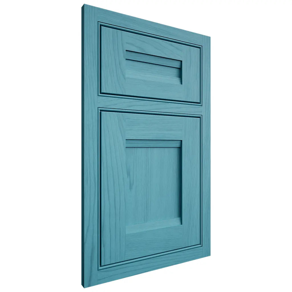 Shiloh Cabinetry Beaded Inset Bristol Alder Plain Cut Aqua Door