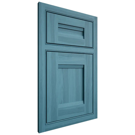 Shiloh Cabinetry Beaded Inset Bristol Hickory Plain Cut Aqua Door