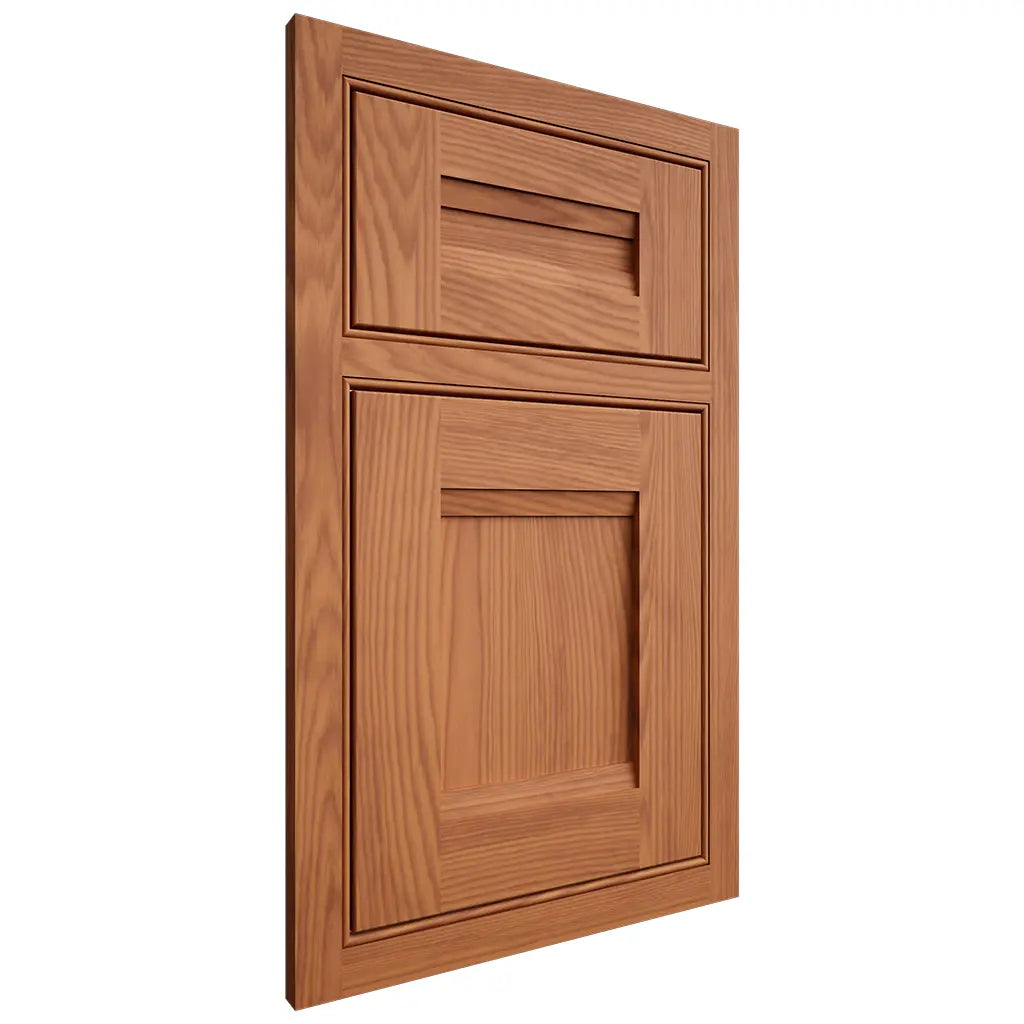 Shiloh Cabinetry Beaded Inset Bristol Red Oak Plain Cut Harvest Door