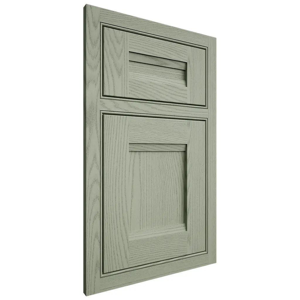 Shiloh Cabinetry Beaded Inset Bristol Red Oak Plain Cut Moss Door