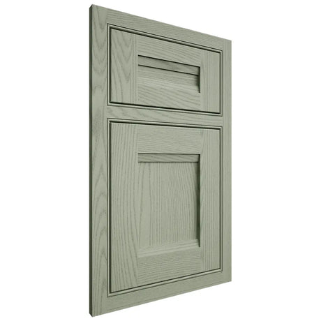 Shiloh Cabinetry Beaded Inset Bristol Red Oak Plain Cut Moss Door