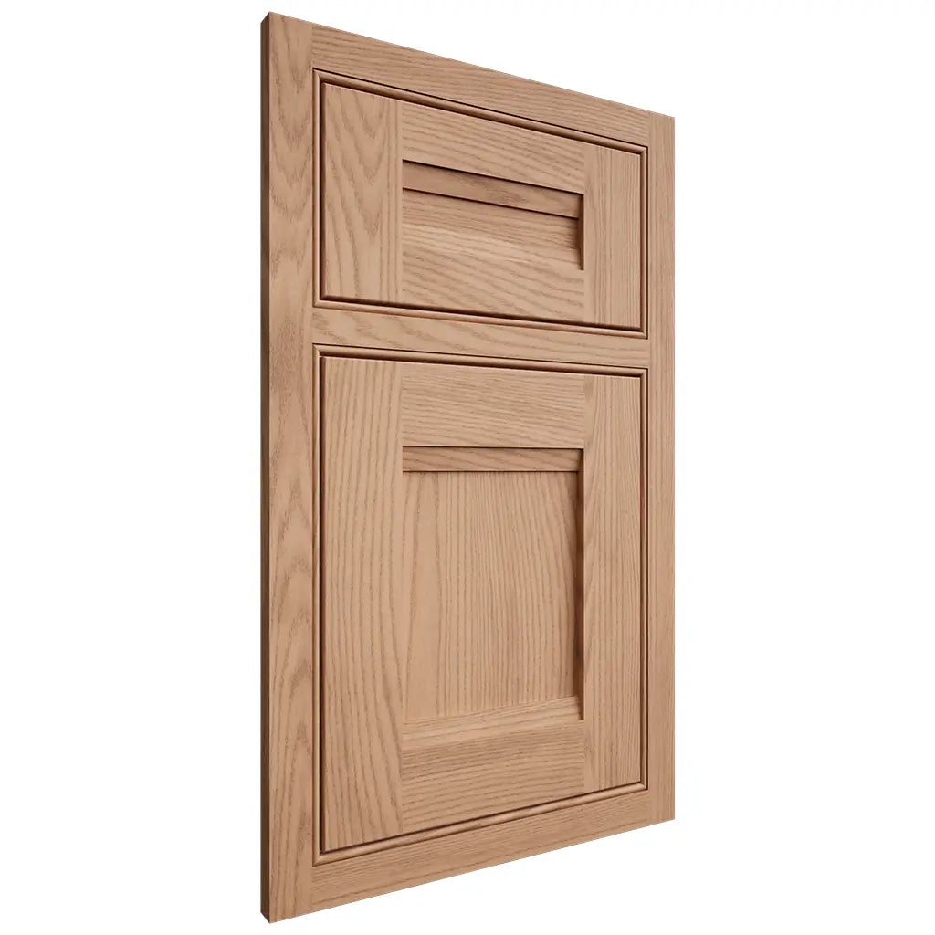 Shiloh Cabinetry Beaded Inset Bristol Red Oak Plain Cut Natural Door