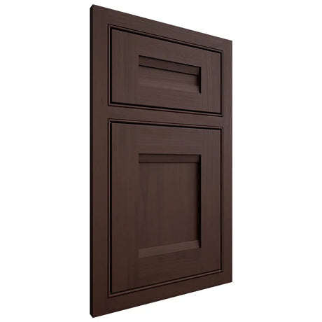 Shiloh Cabinetry Beaded Inset Bristol Walnut Plain Cut Bison Door