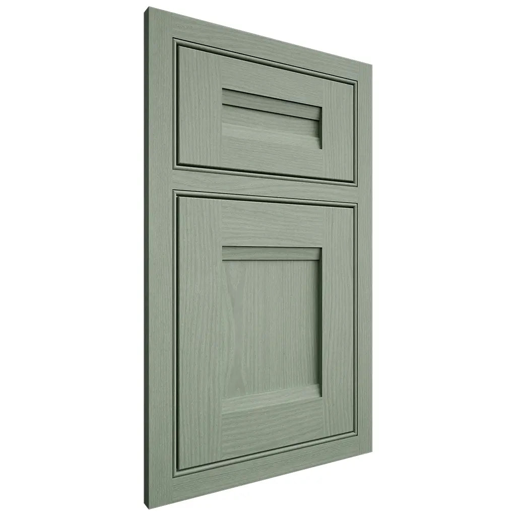 Shiloh Cabinetry Beaded Inset Bristol White Oak Plain Cut Moss Door