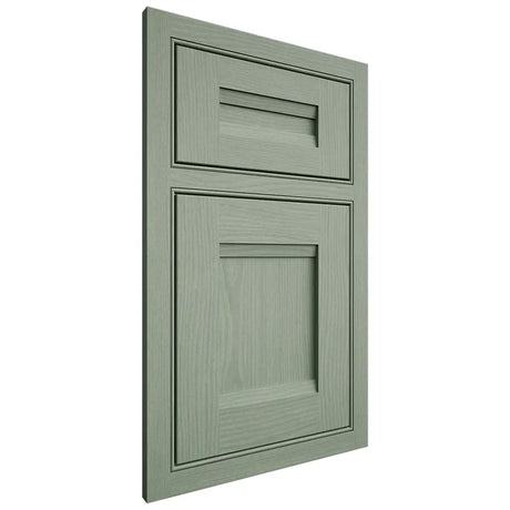 Shiloh Cabinetry Beaded Inset Bristol White Oak Plain Cut Moss Door