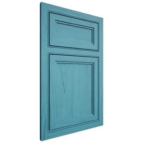 Shiloh Cabinetry Beaded Inset Concord Alder Plain Cut Aqua Door