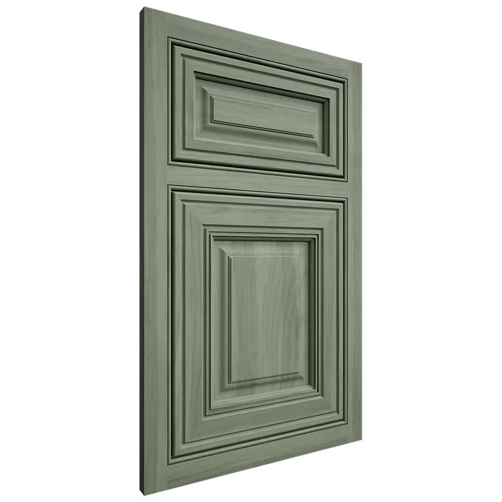 Shiloh Cabinetry Beaded Inset Concord Hickory Plain Cut Moss Door