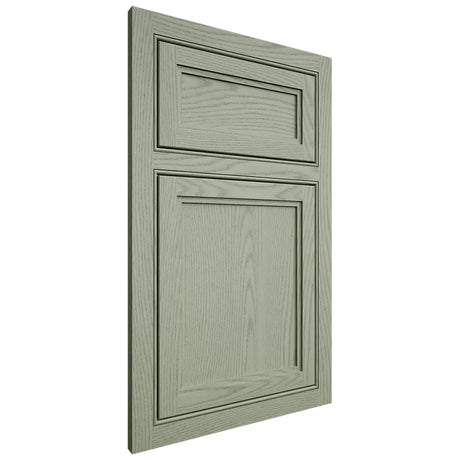 Shiloh Cabinetry Beaded Inset Concord Red Oak Plain Cut Moss Door